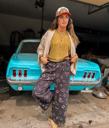 Western Flares Pants (Charcoal)