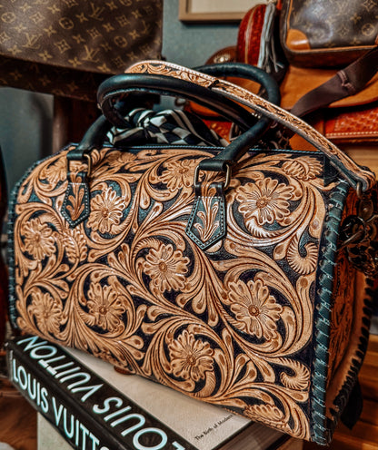Boujee Tooled leather Speedy Tote
