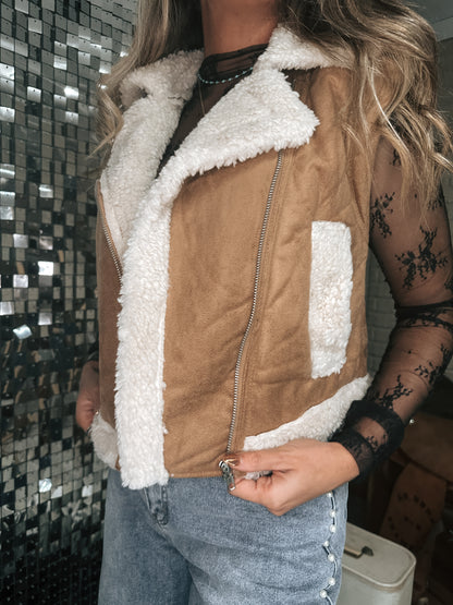 Suede Fur Vest