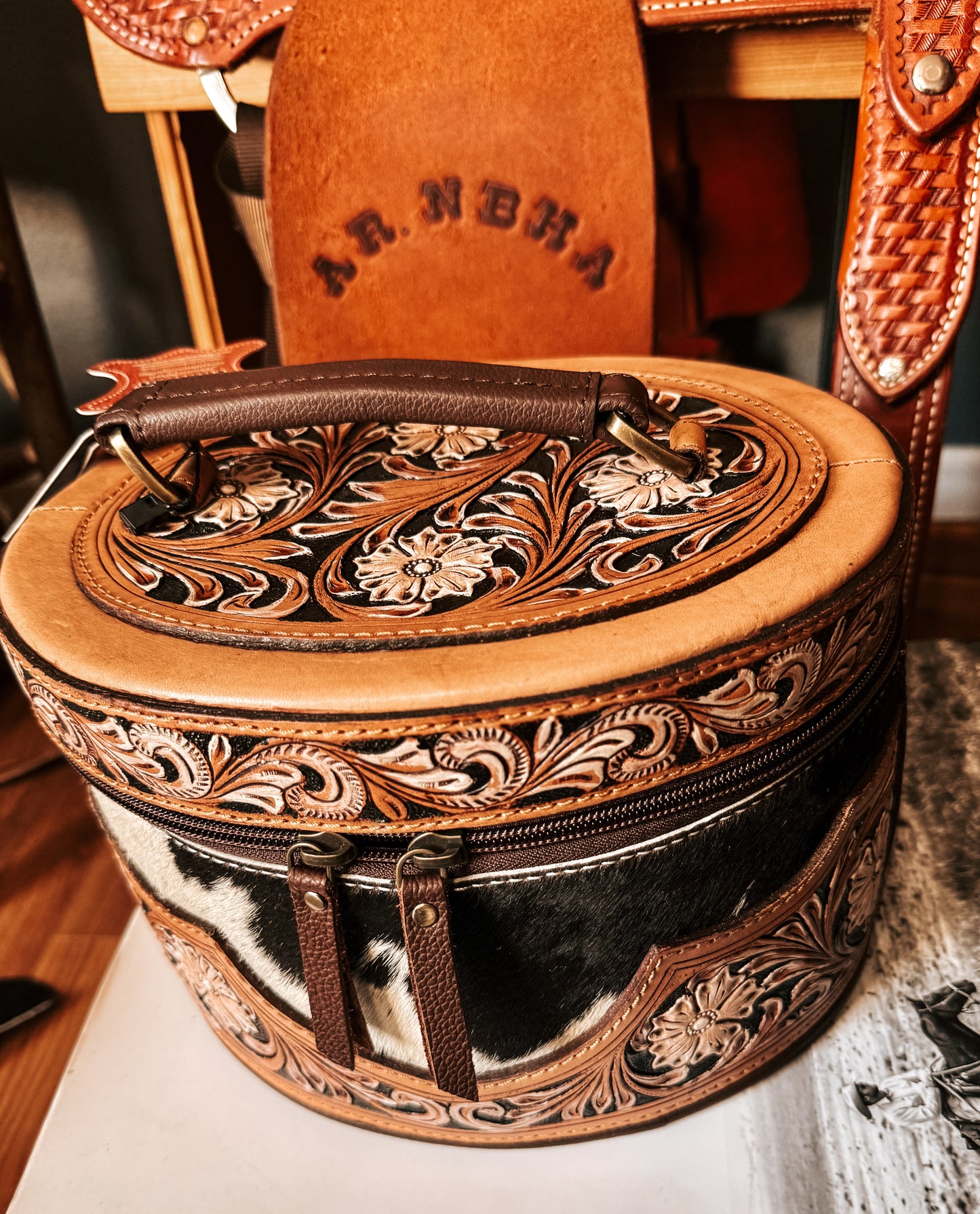 Cowhide Tooled Leather Case