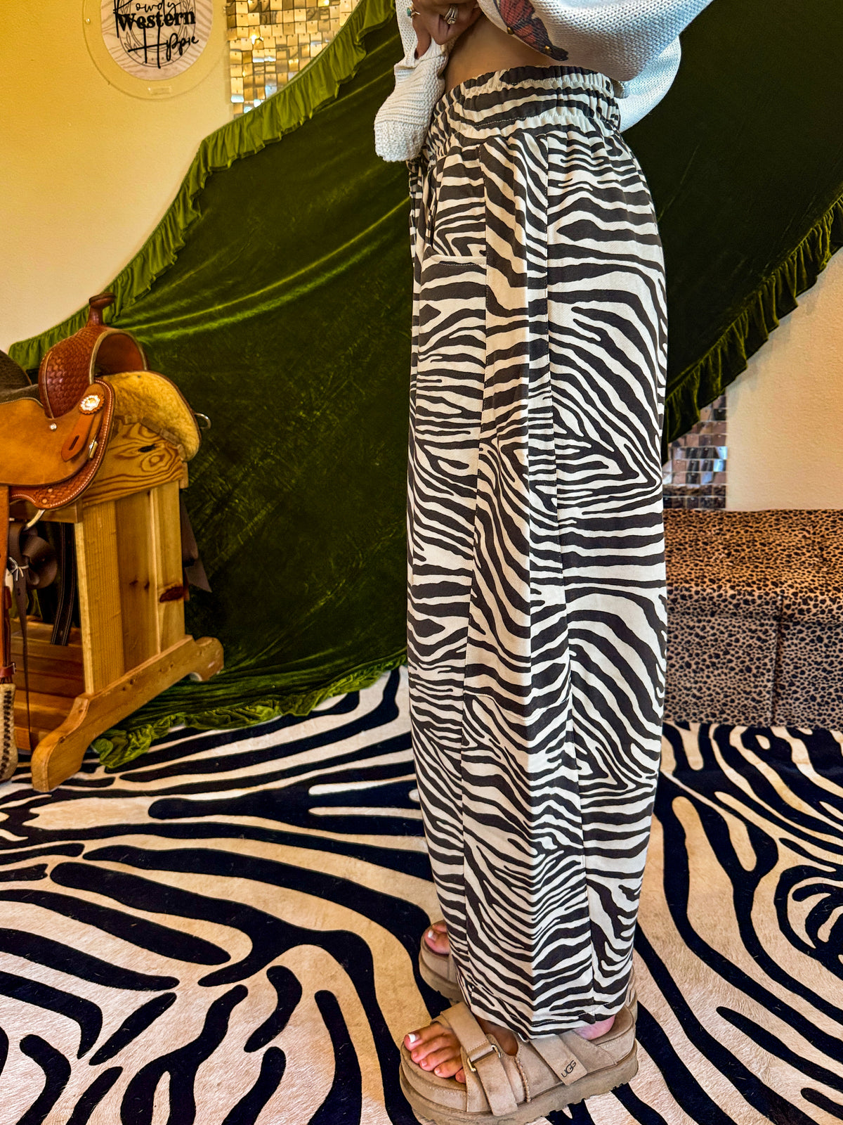 The Wild Side Zebra Barrel Pants