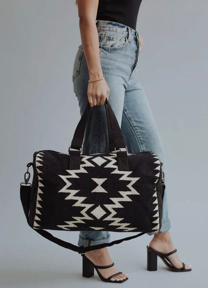 Black & cream Aztec Duffel