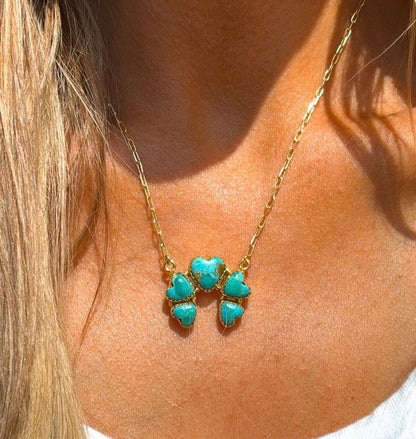 Authentic Gold & Turquoise Love Naja Necklace