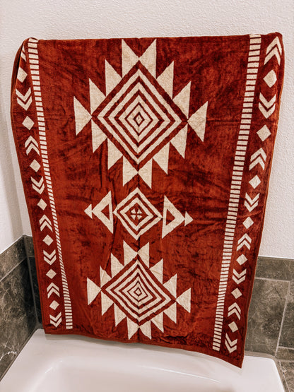 Rust Aztec Mesa Towel