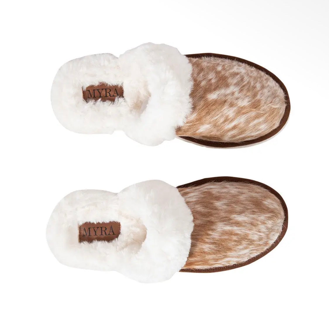 Cowhide House Shoes Slippers