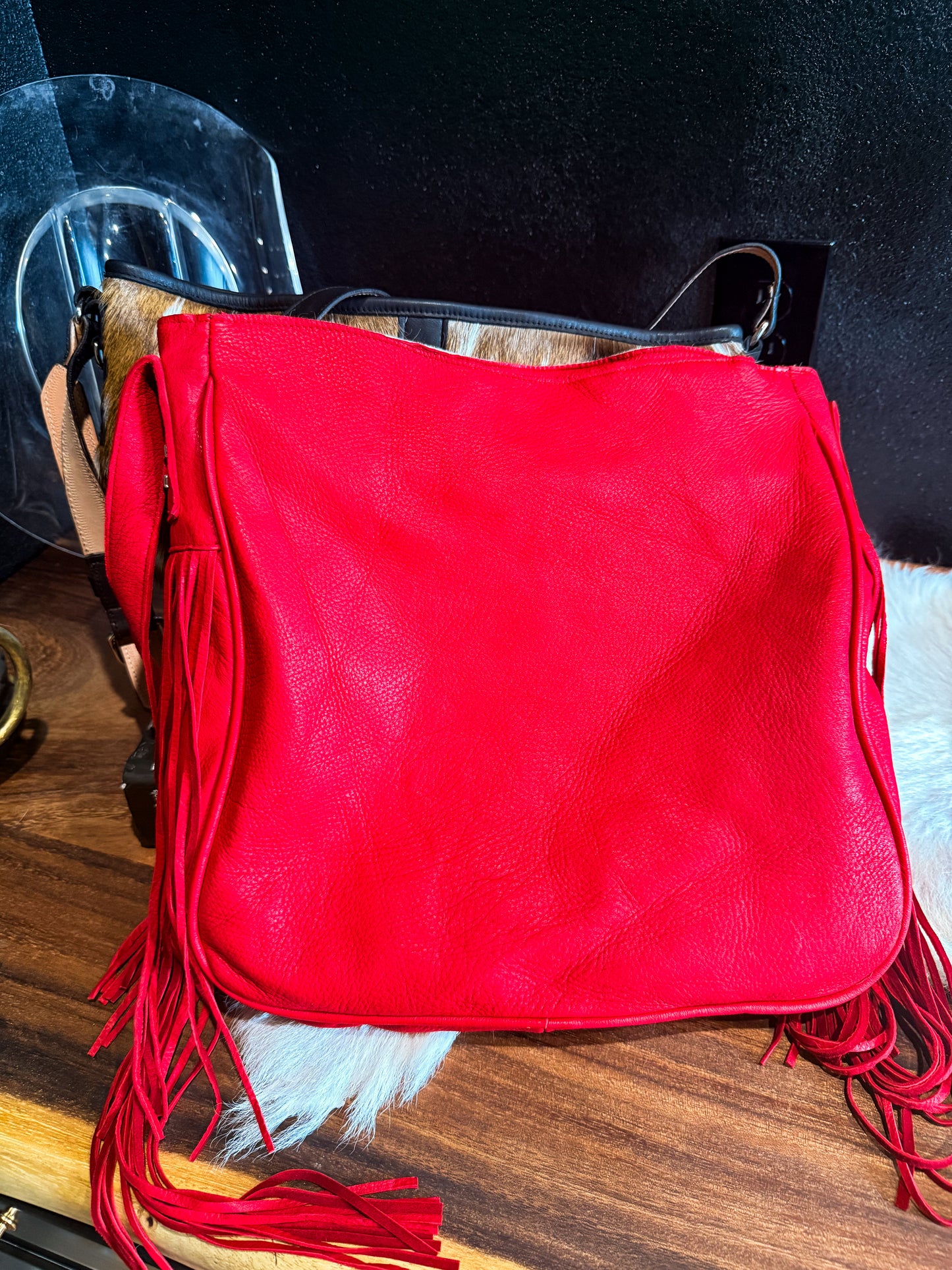 Red Axis Deer Leather Bag