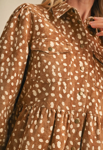 Fawn Denim Button Up Dress