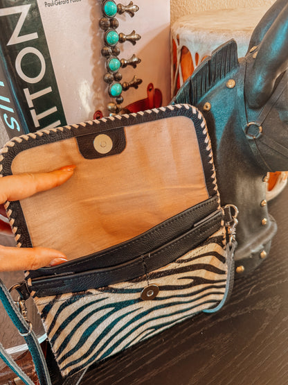 Cowhide Zebra Crossbody