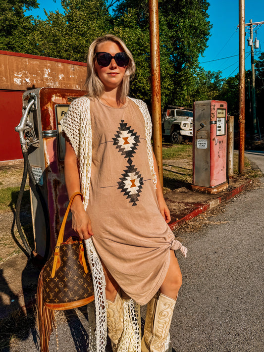 Aztec T-shirt Dress