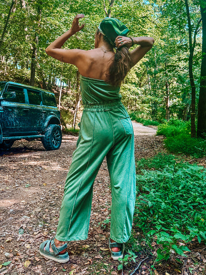 Matcha Barrel Leg Jumpsuit