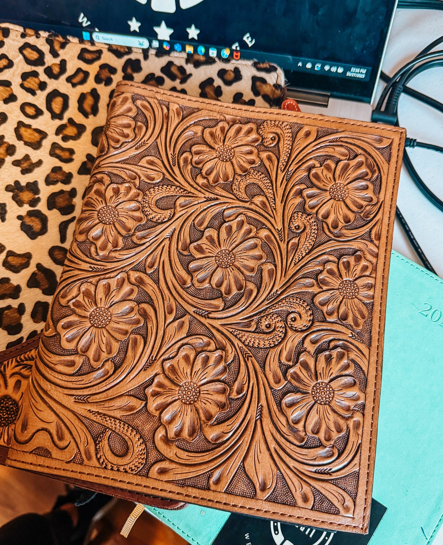 Planner Tooled Leather Cover