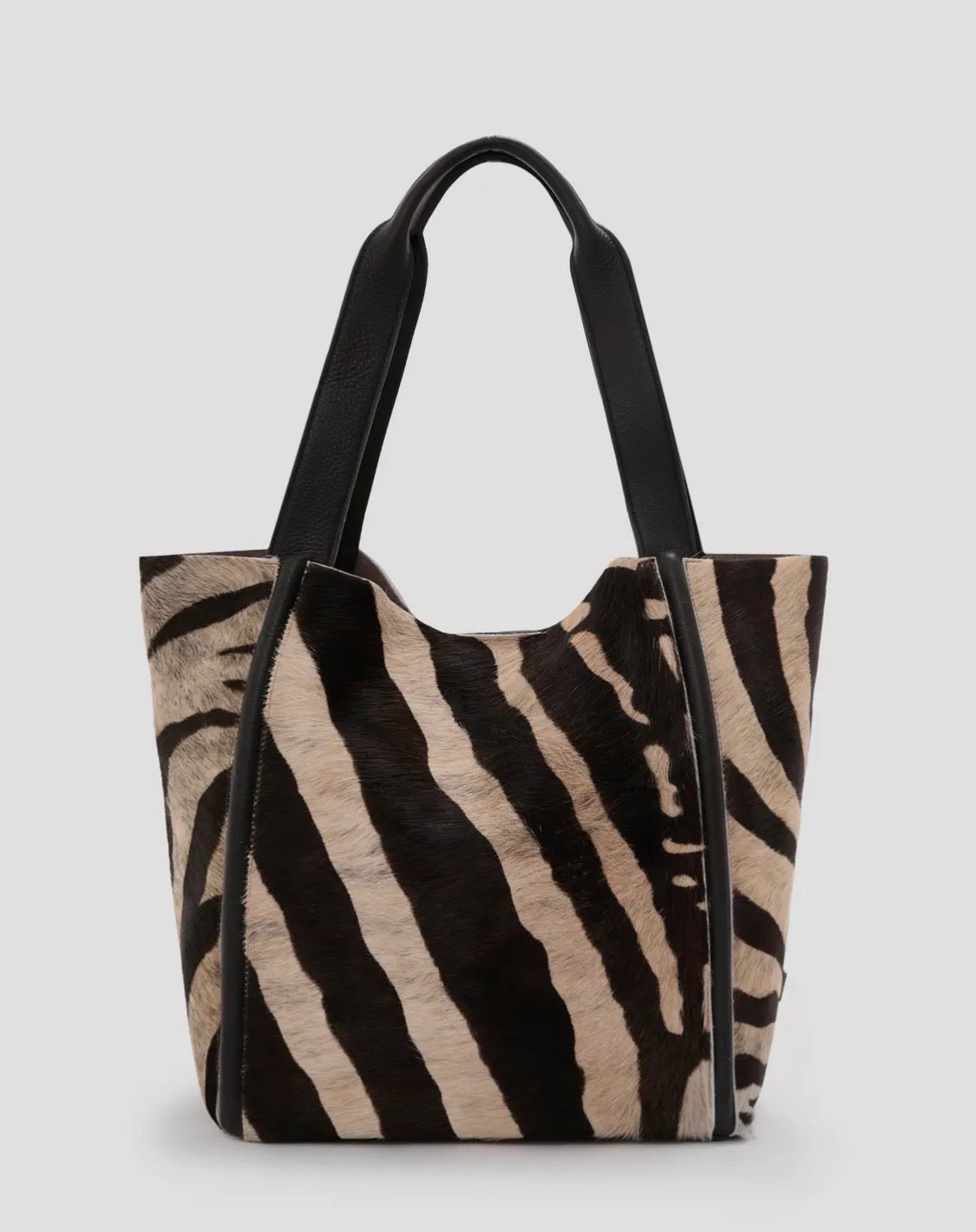 Italian Genuine Leather Zebra tote