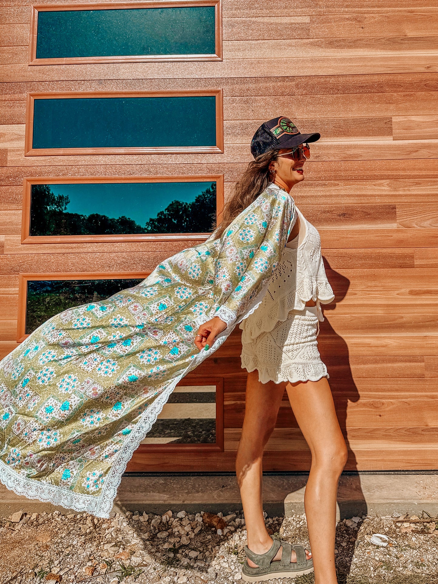 Patchwork Matcha Lace Kimono