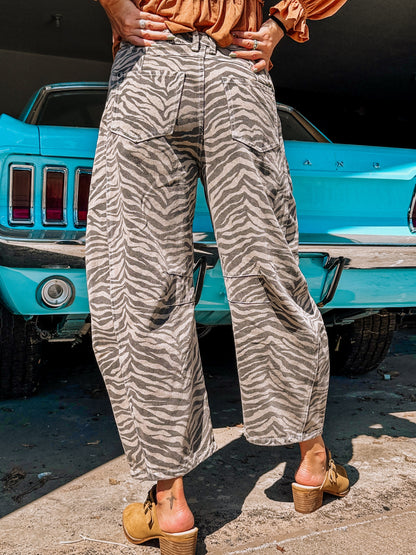 Zebra Barrel Jeans