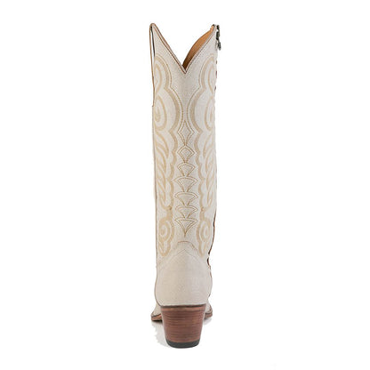 White Leather Cowgirl Boots