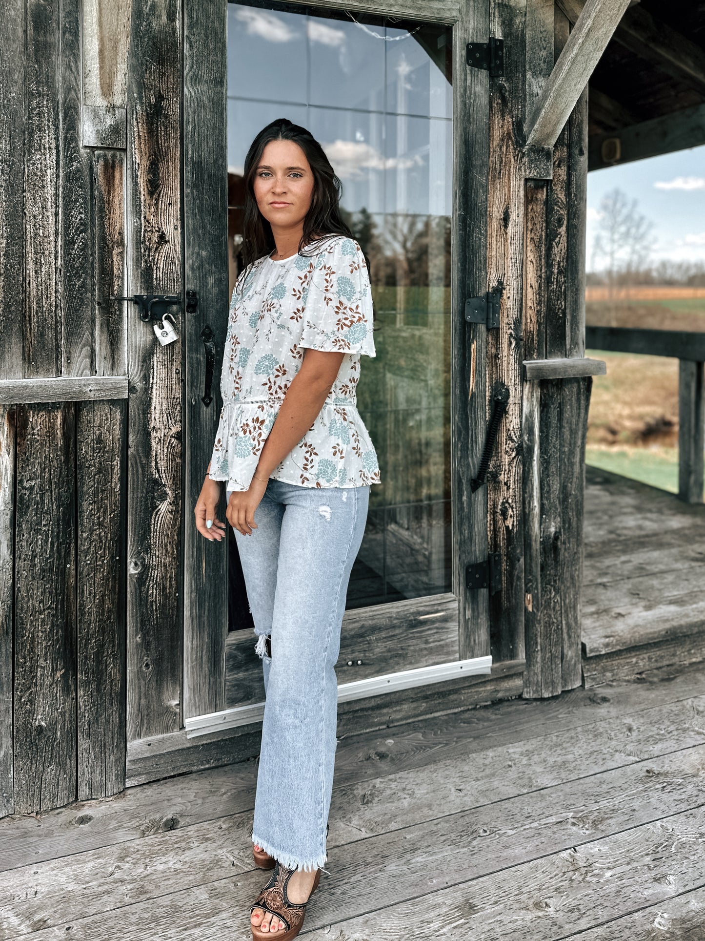 Milkweed Peplum Top