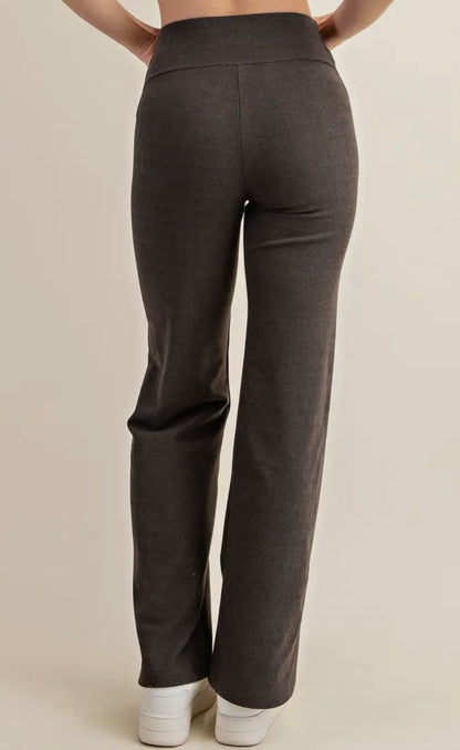 Rib Brushed Flare Pants (4 colors)