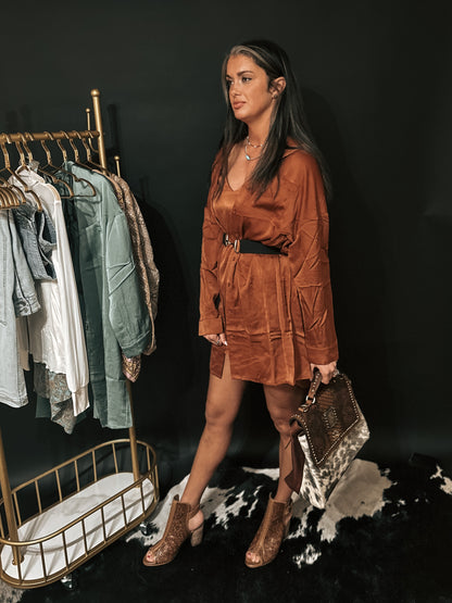 Rust Slip Dress Set