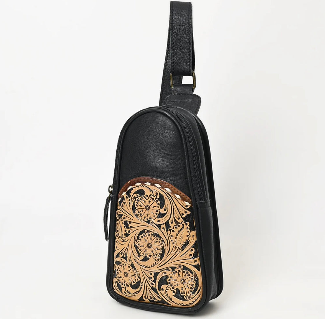 Tooled Sling Bag