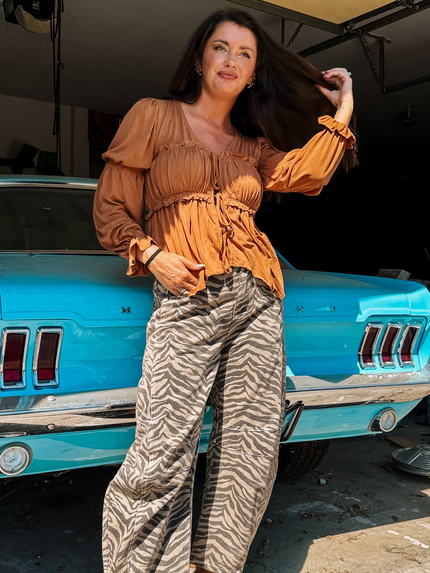 Brumby Peasant Tie Top