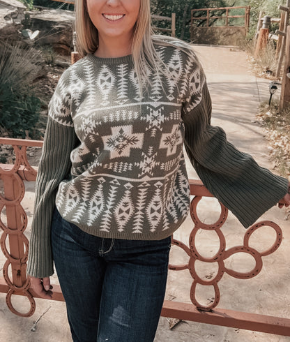 Sage Sky Aztec Sweater