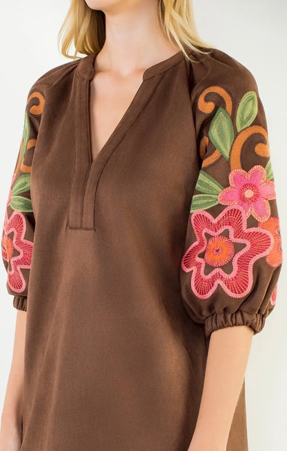 Suede Ramblin’ Rose Dress