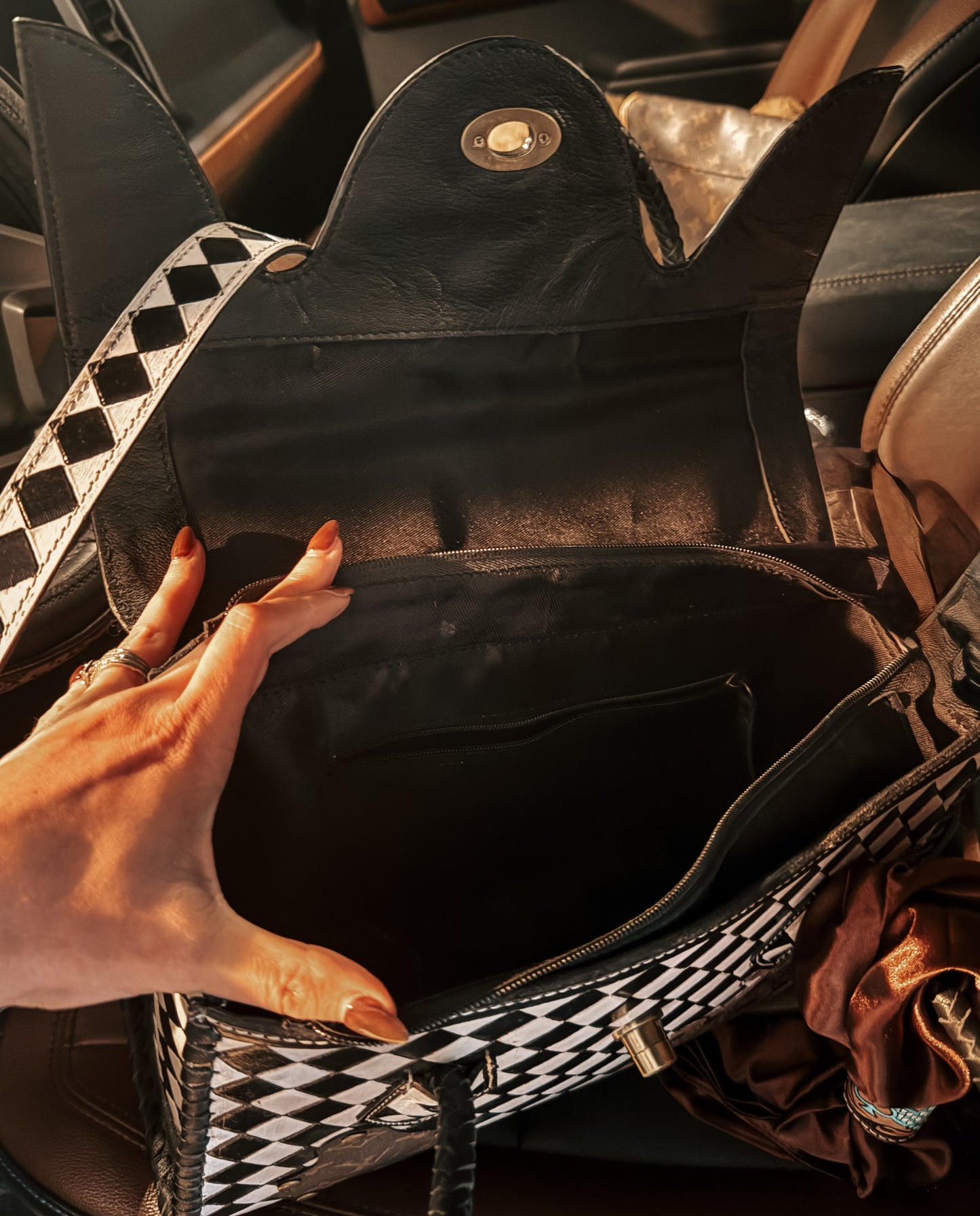 Boujee Checkered Tote