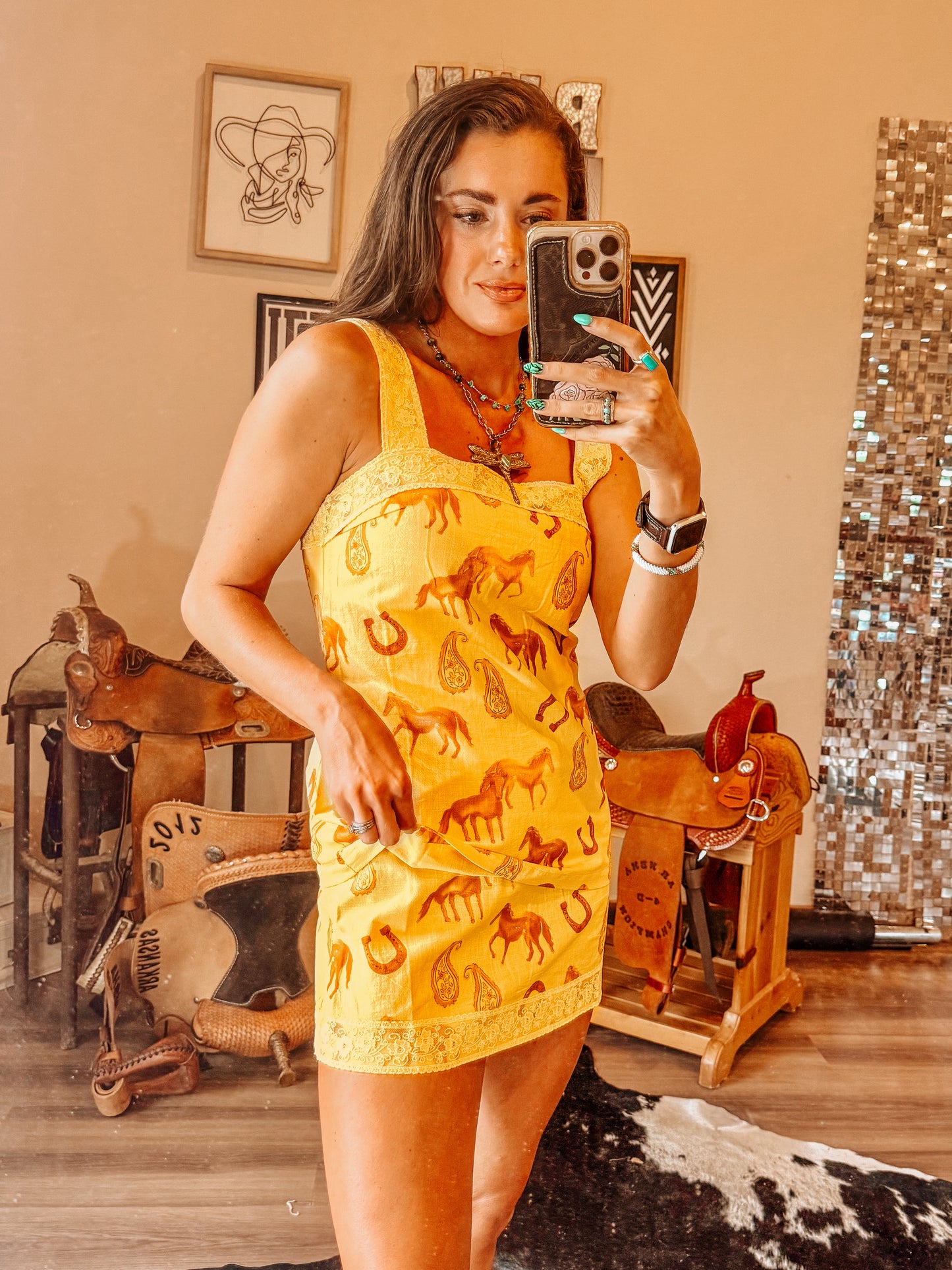 Honey Butter Horse Print Dress