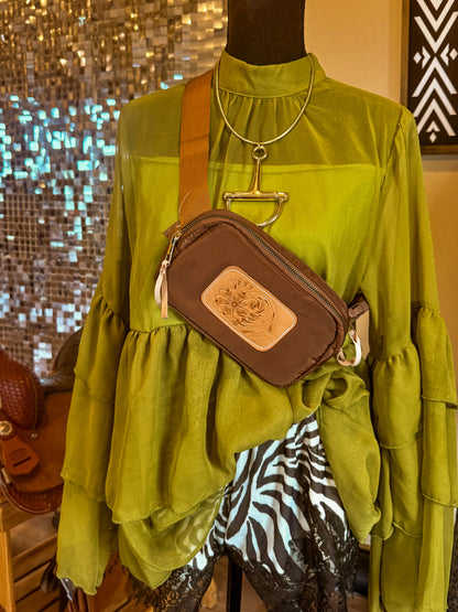Tooled Leather Bum Bags