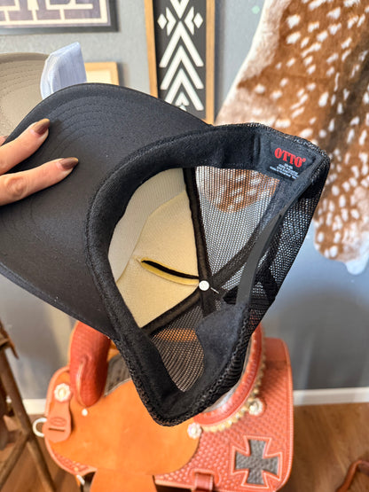 Buckle Tooled Leather Trucker Hat