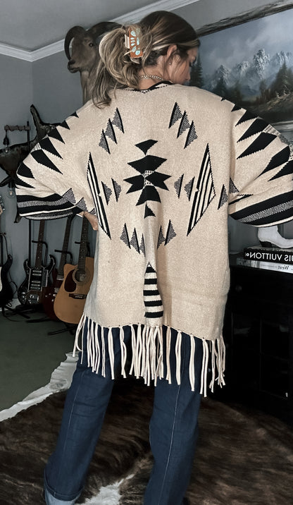 Great Plains Aztec Fringe Ruana