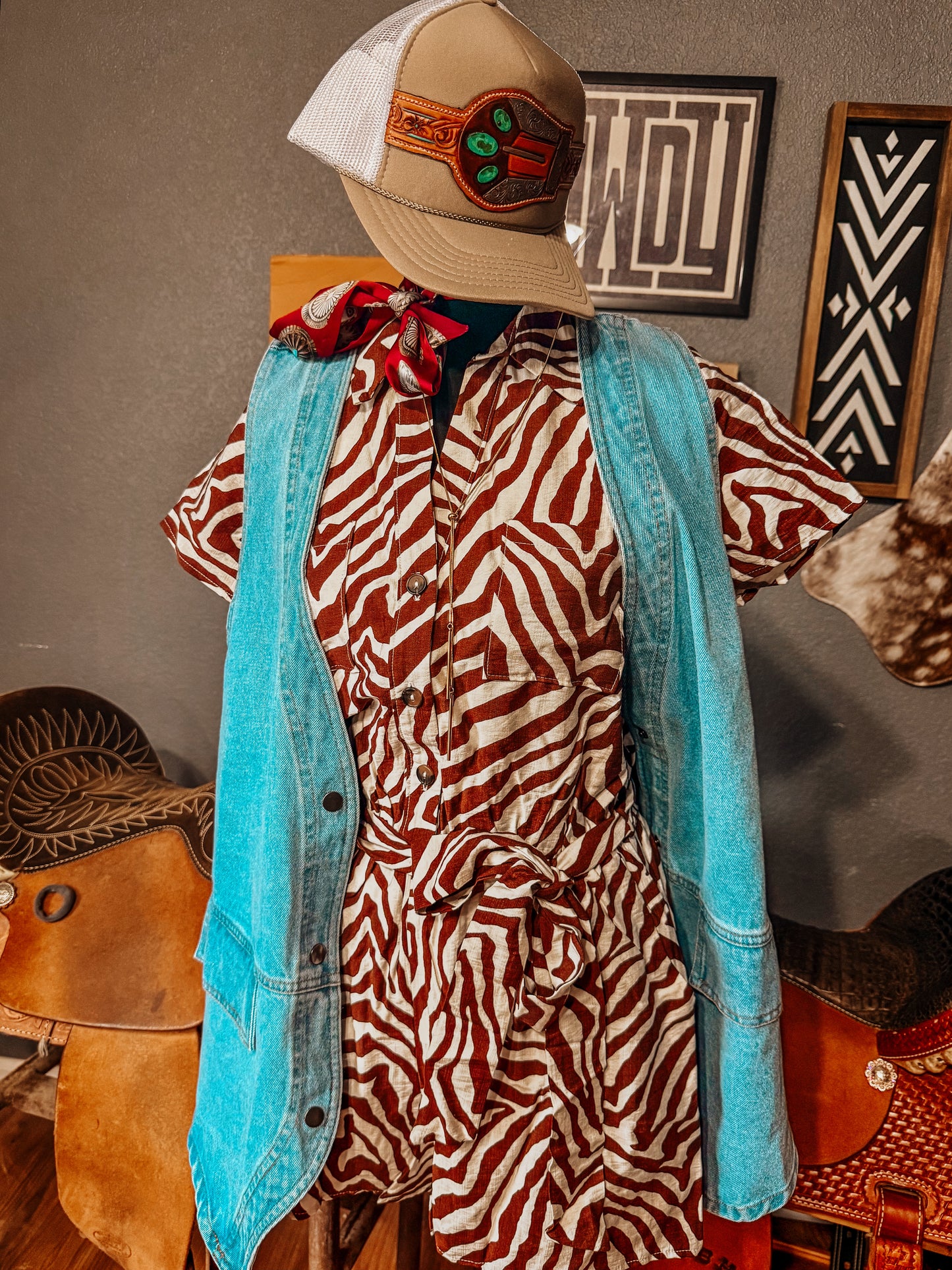 Brown Zebra Romper