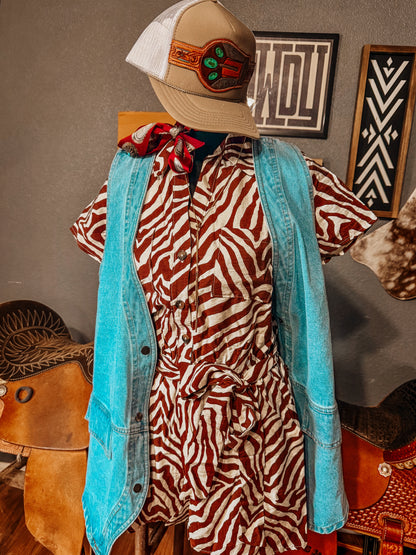 Brown Zebra Romper