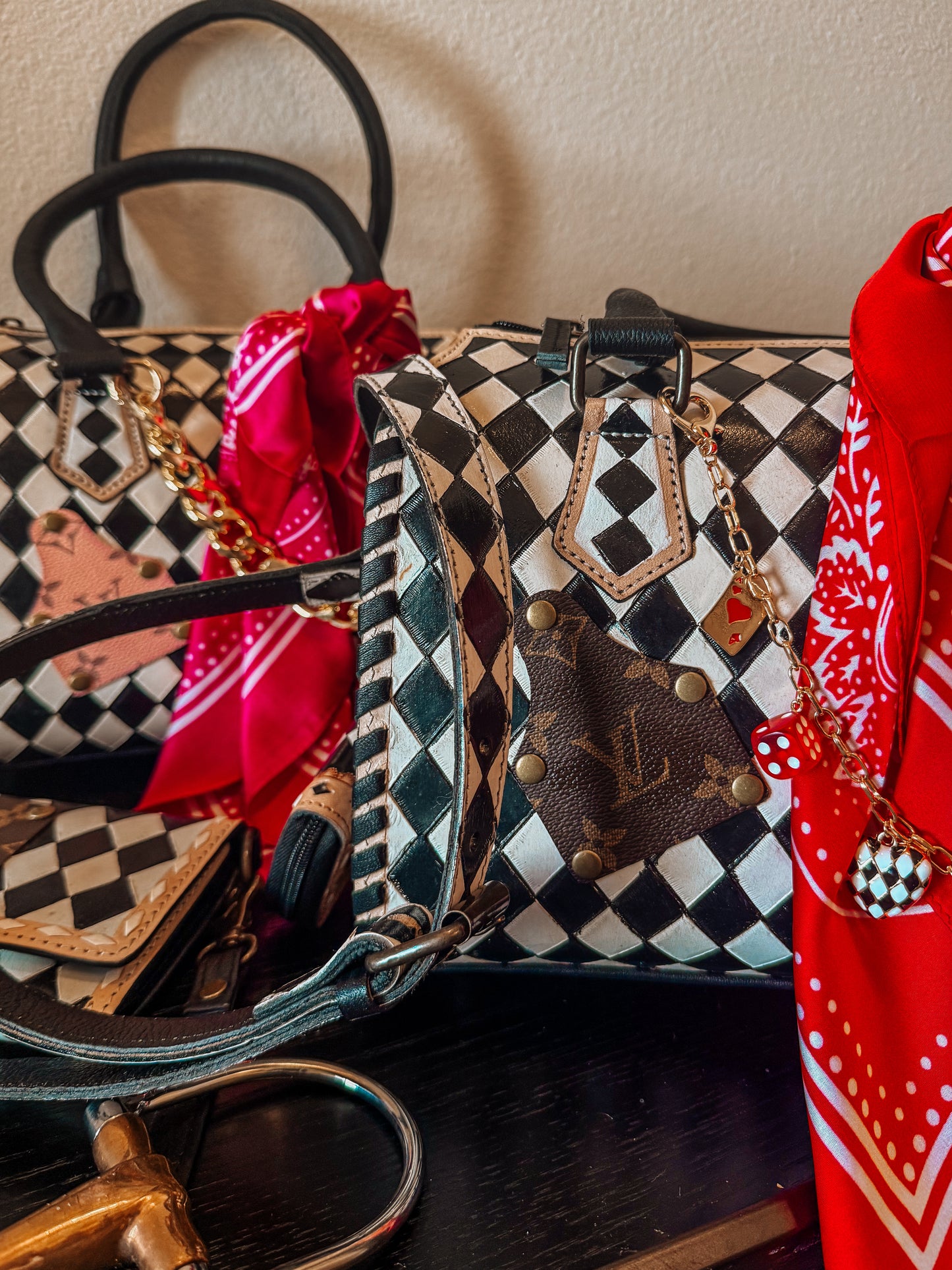 Boujee Checkered Speedy Tote