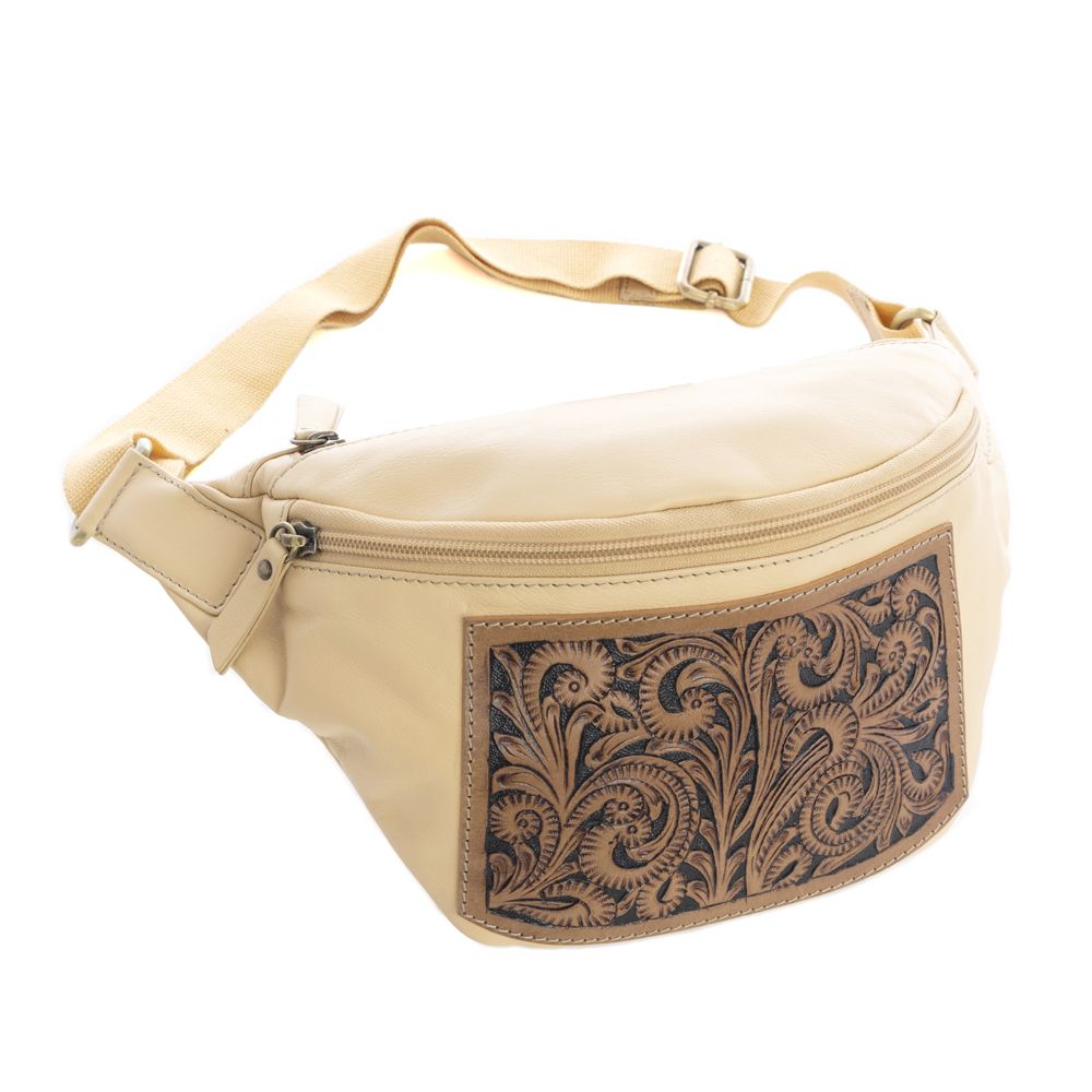 Western Tooled Leather Bum Bag