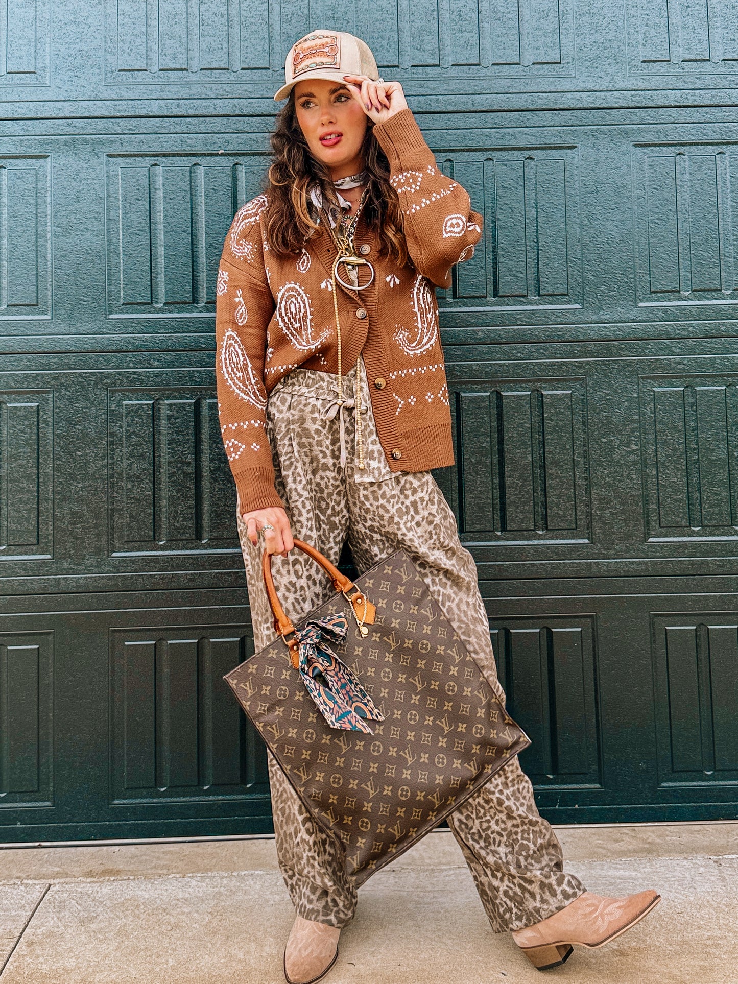 Paisley Crew Neck Cardigan