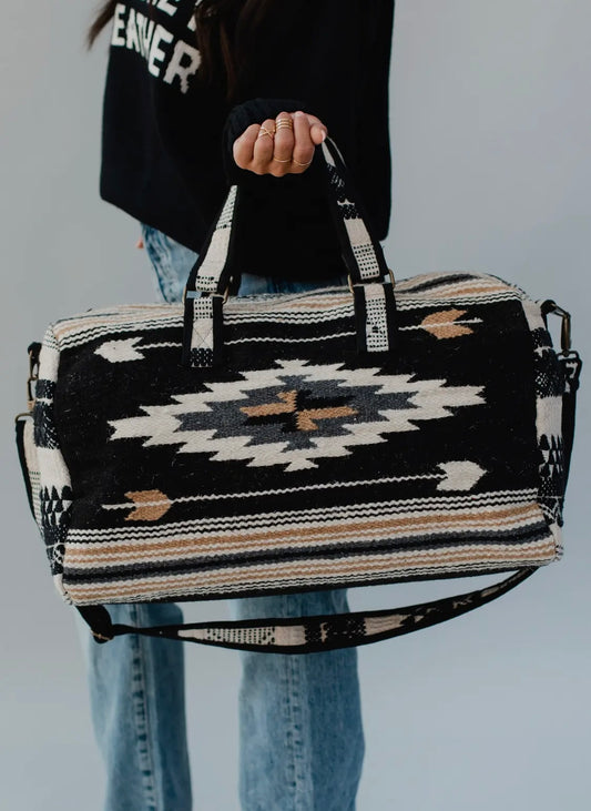 Black & Grey Aztec Duffel