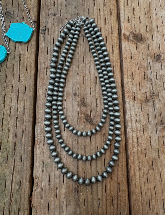 Silver Navajo Pearl Necklace