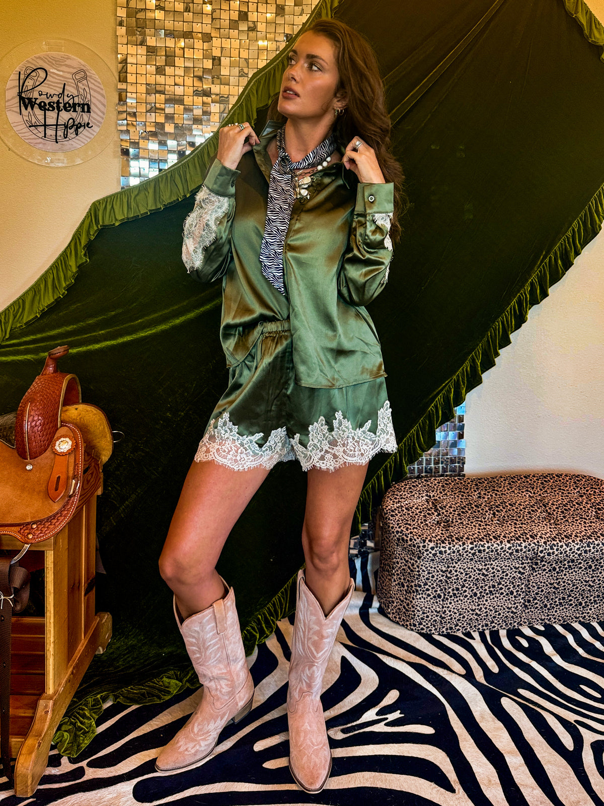 Olive After Hours Silk Set
