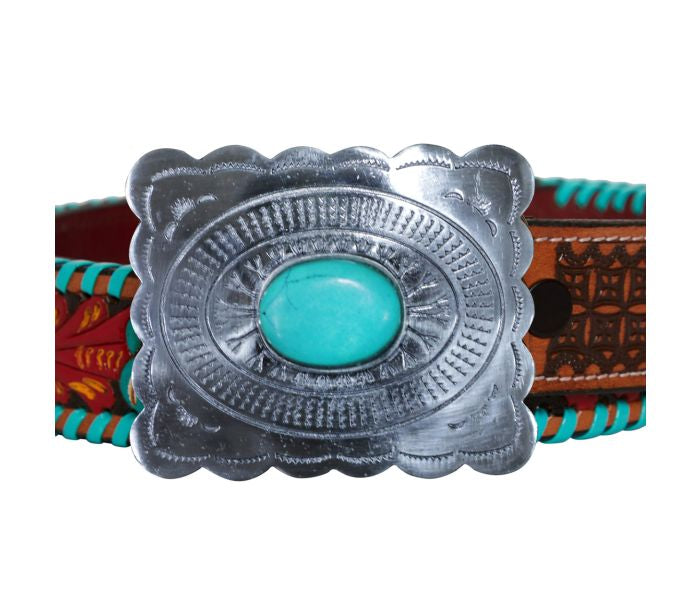 Tropical Forests Tooled Leather Belt