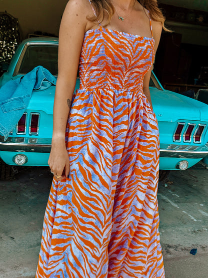 Flare Lavender Zebra Jumpsuit
