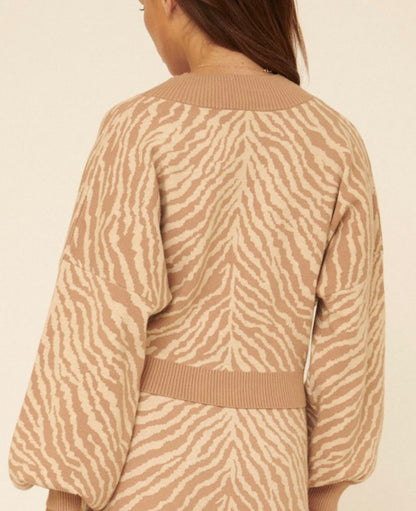 Cropped Zebra Sweater