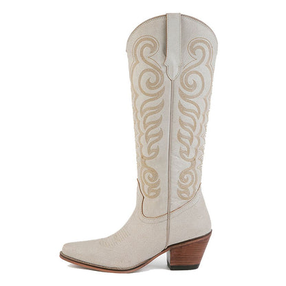 White Leather Cowgirl Boots