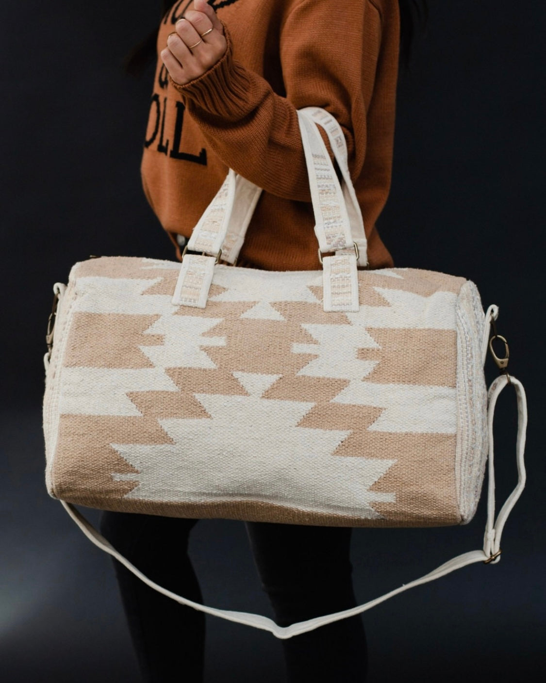 Cream & Aztec Duffel