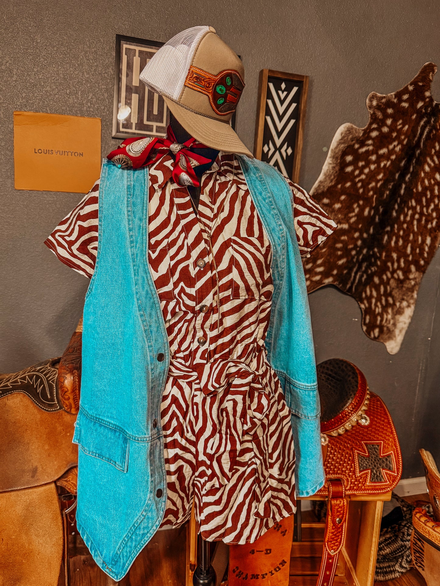 Brown Zebra Romper