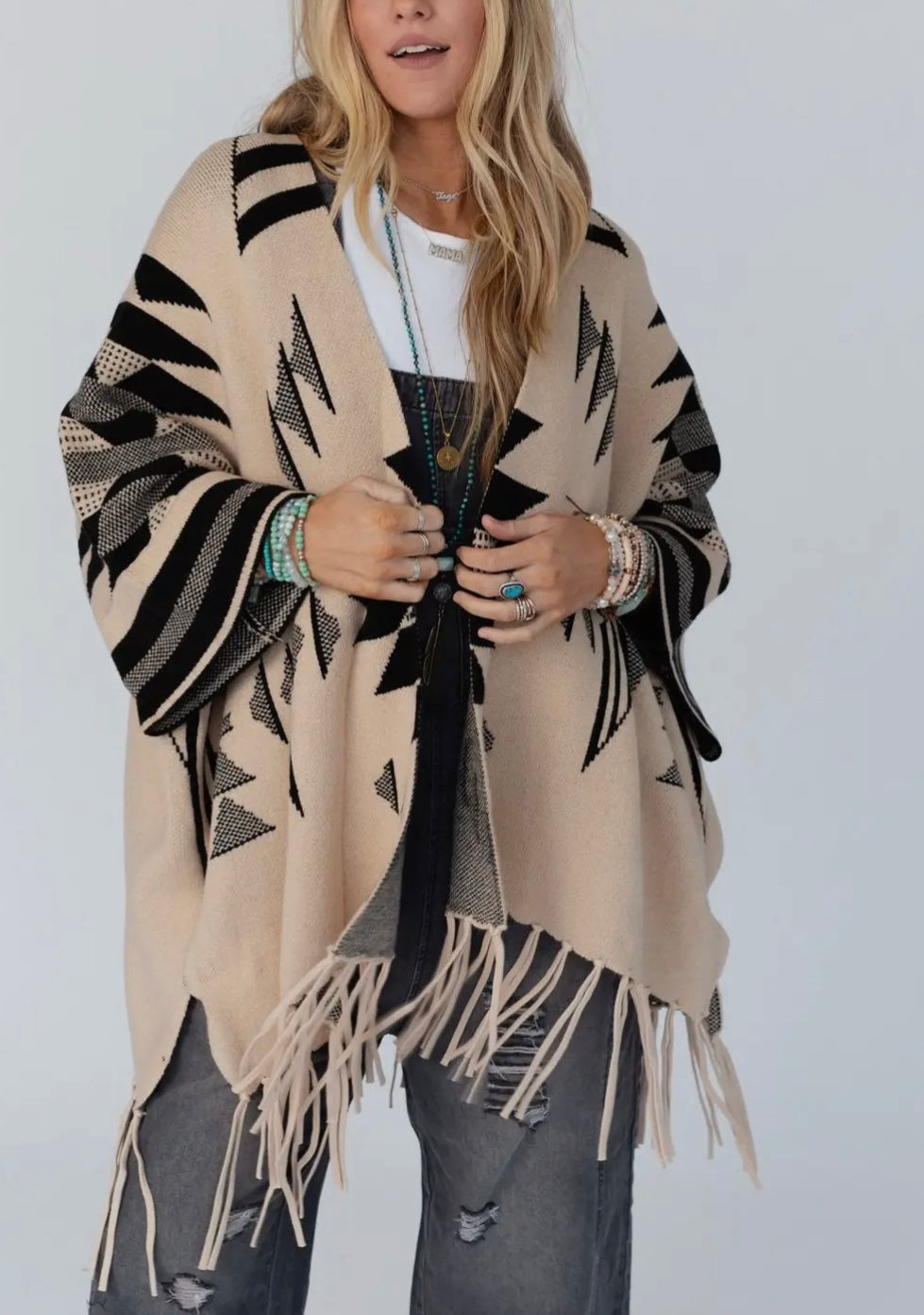 Great Plains Aztec Fringe Ruana