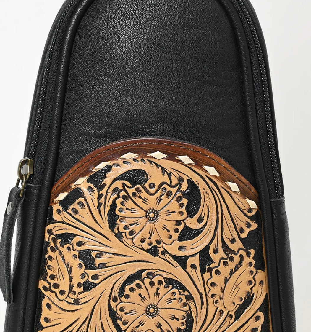 Tooled Sling Bag