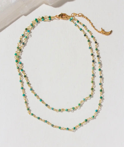 Turquoise 14KT Gold Ankle Bracelet