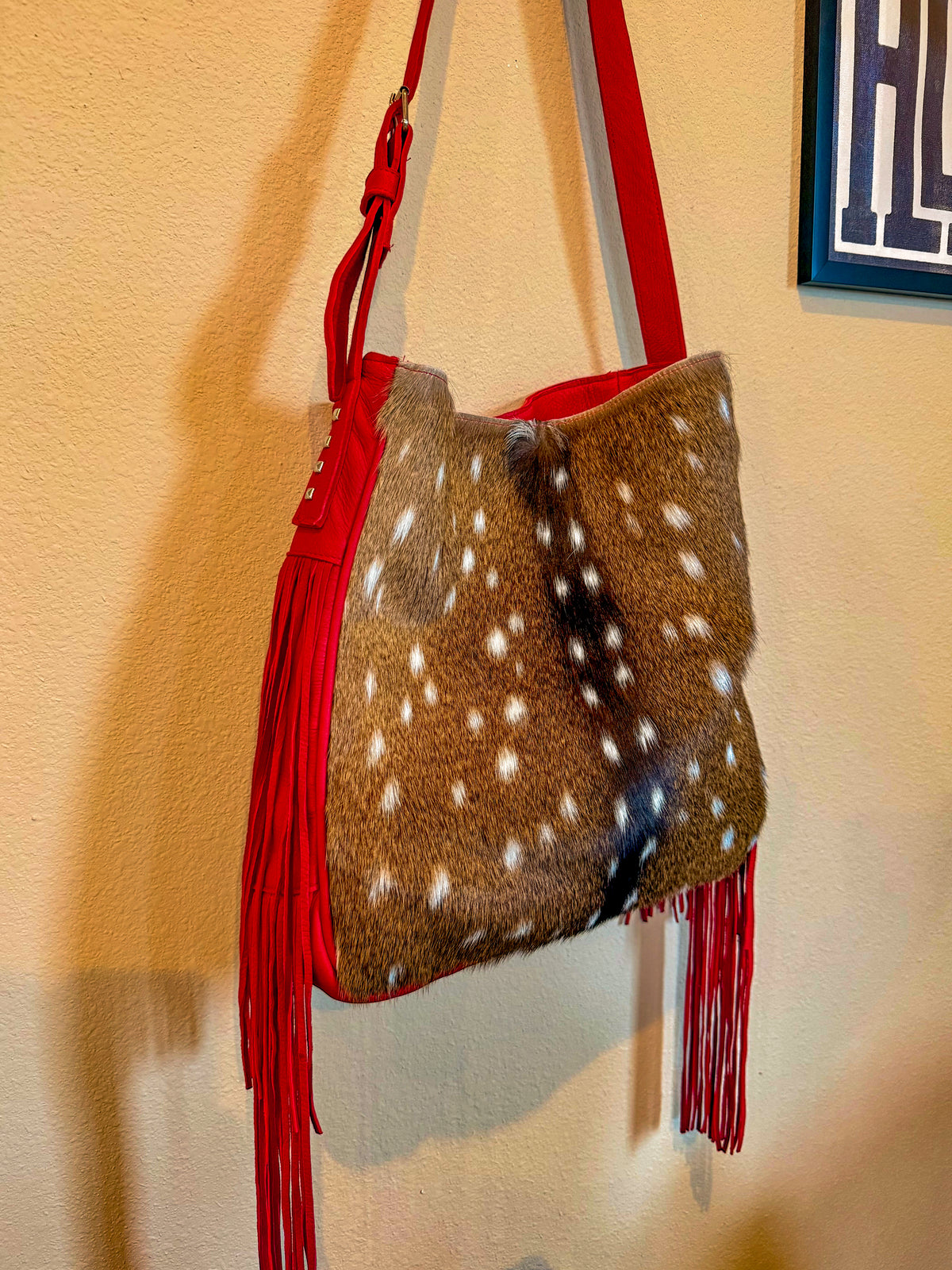 Red Axis Deer Leather Bag