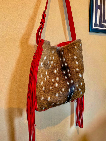 Red Axis Deer Leather Bag
